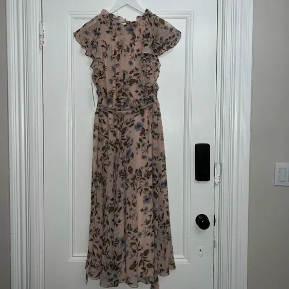Tahari Maxi Dress Blushing Botanica Size 10P - Picture 5 of 9